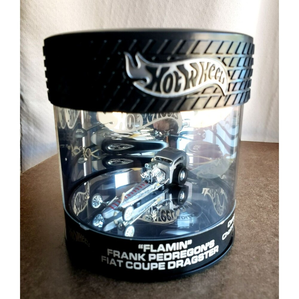 SHOWCASE HOT WHEELS DESIGNER'S FIAT Silver COUPE DRAGSTER FLAMIN FRANK PEDREGON